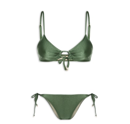 Biquíni Com Amarração Centro E Lateral - Verde