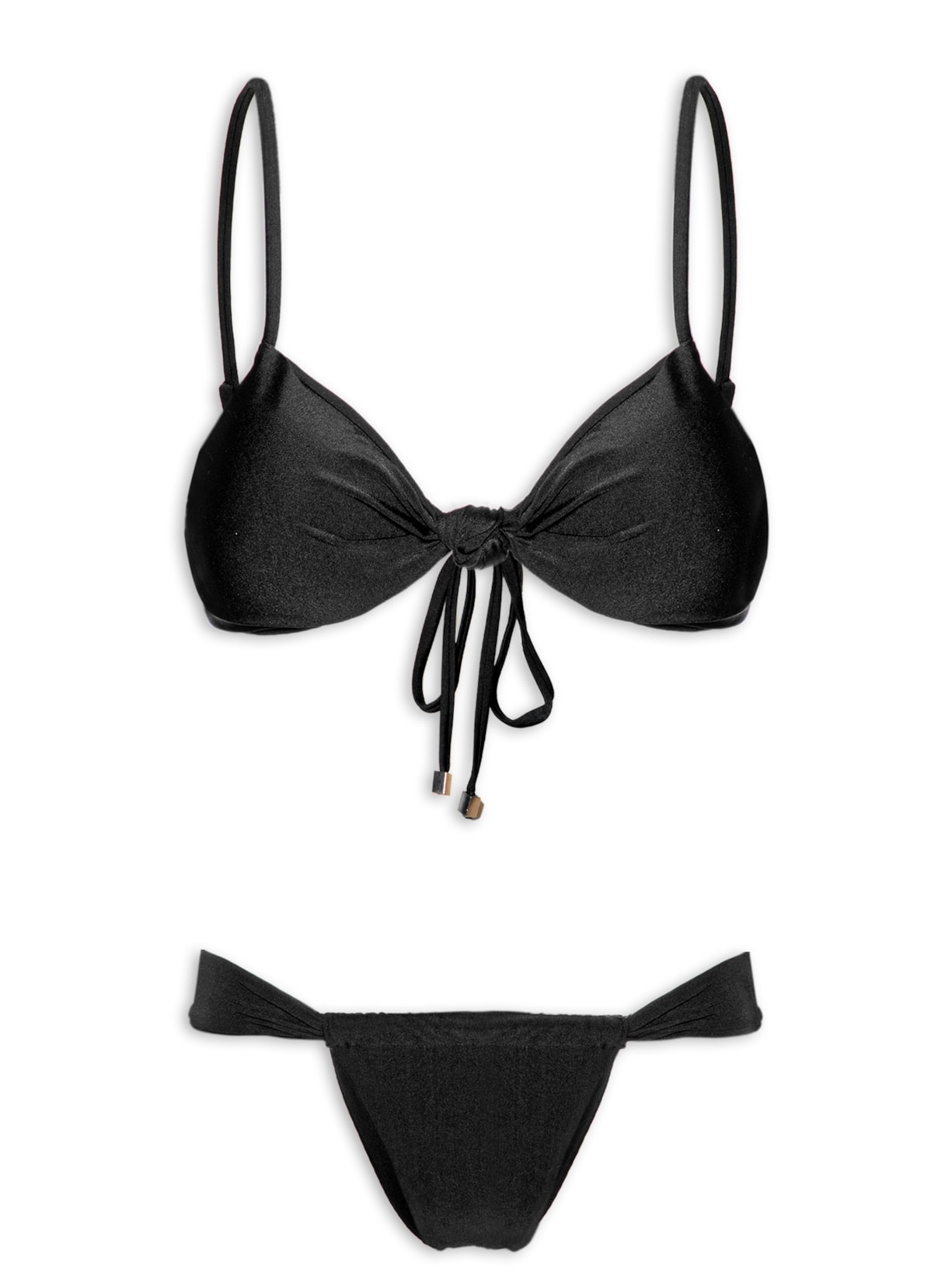 Biquíni Com Nó No Decote - Preto