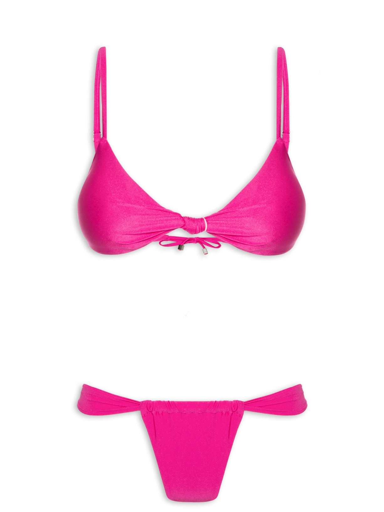 Biquíni Com Nó No Decote - Rosa