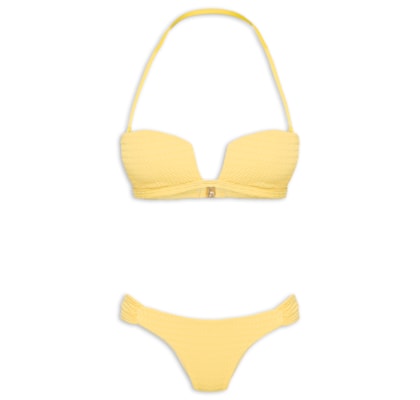 Biquíni Conjunto Com Bojo e Alça Removível - Amarelo