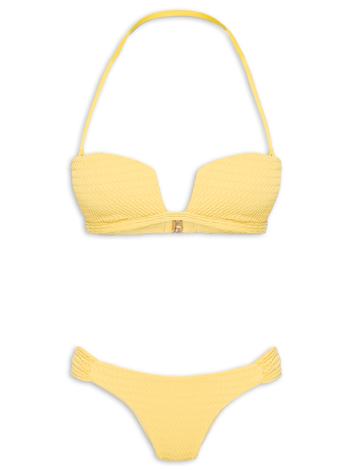 Biquíni Conjunto Com Bojo e Alça Removível - Amarelo