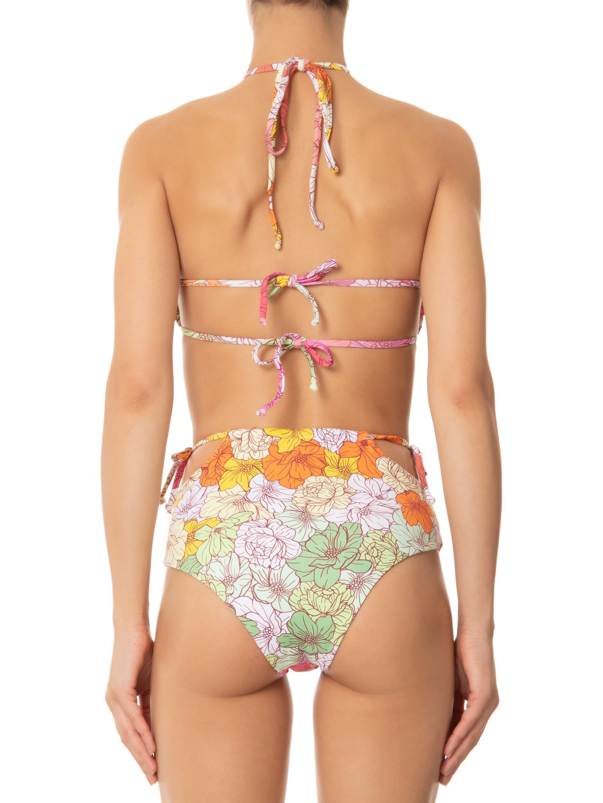 Biquini Conjunto Top Amarrações E Hot Pants Rosa '2Essential