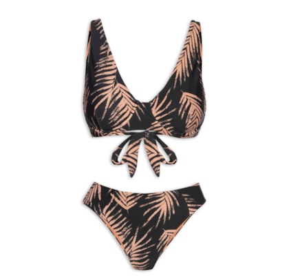 Biquíni Conjunto Top Aro e Calcinha Hot - Preto