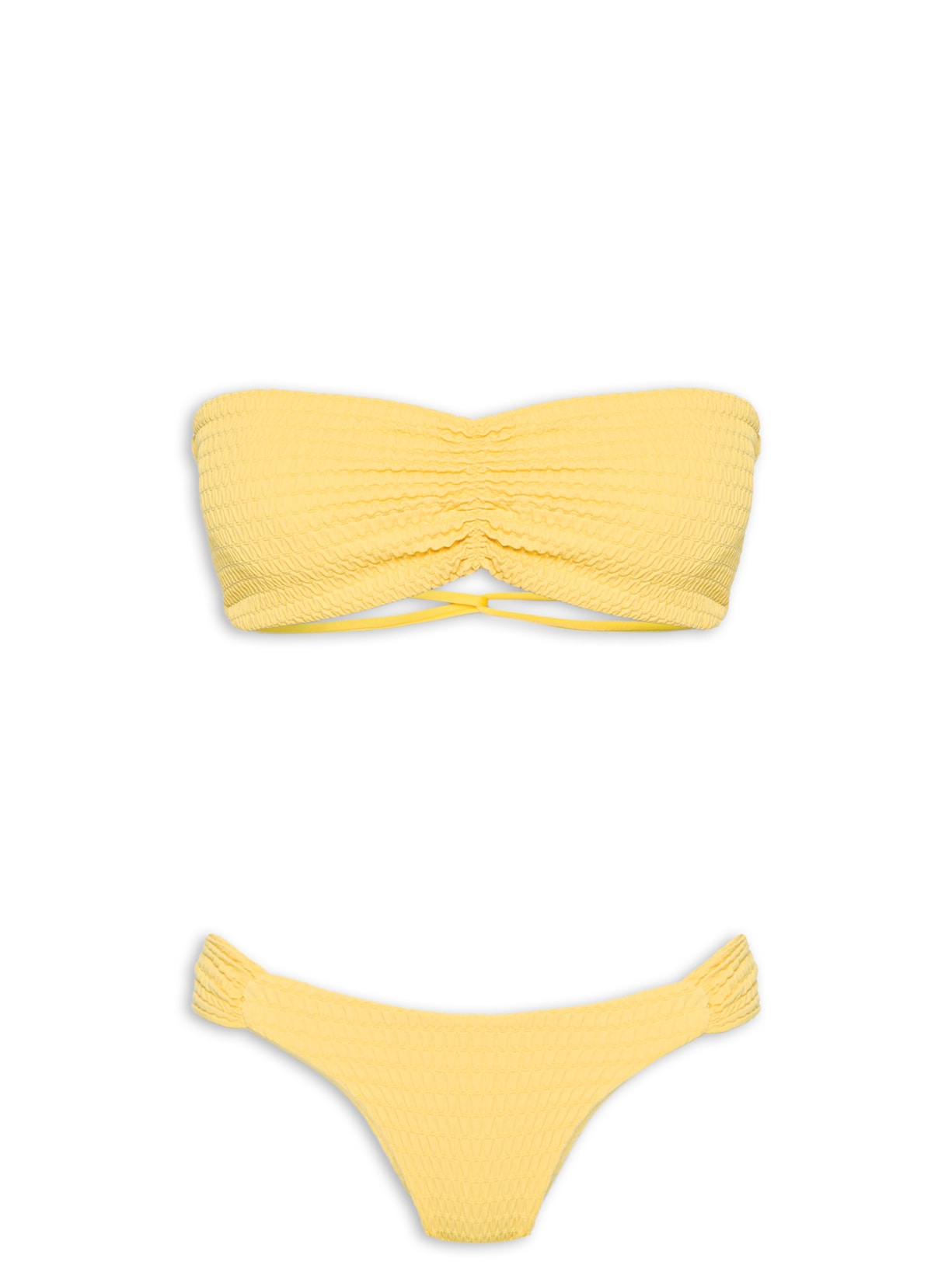 Biquini Conjunto Top Bandeau E Calcinha - Amarelo
