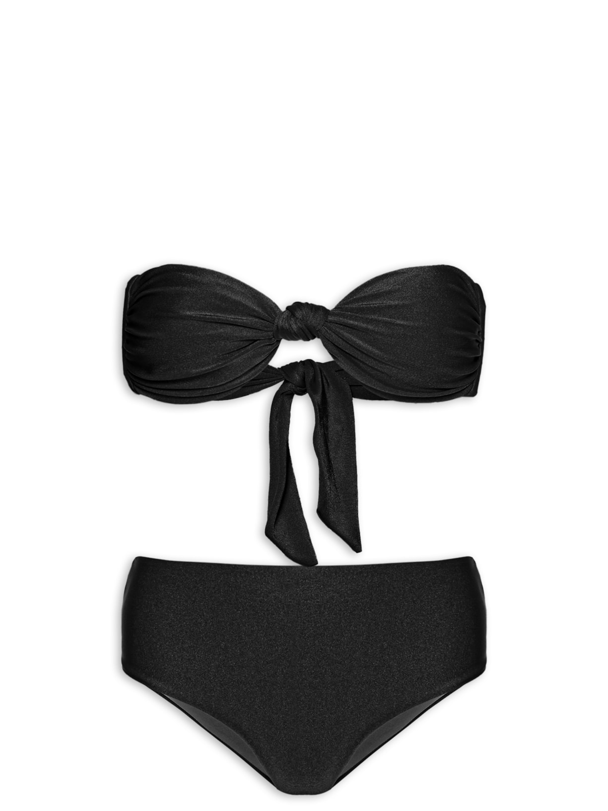 Biquíni Conjunto Top Bandeau E Hot Pants Preto '2Essential
