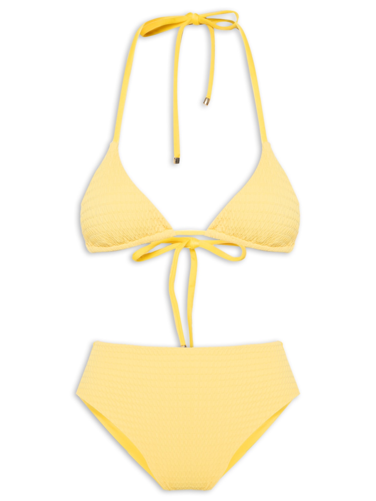 Biquíni Conjunto Top Cortininha e Hot Pants - Amarelo