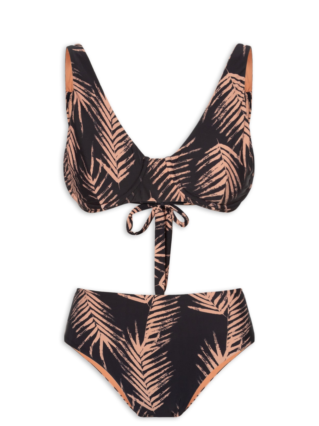 Biquíni Conjunto Top Meia Taça E Calcinha Hot Pants - Preto