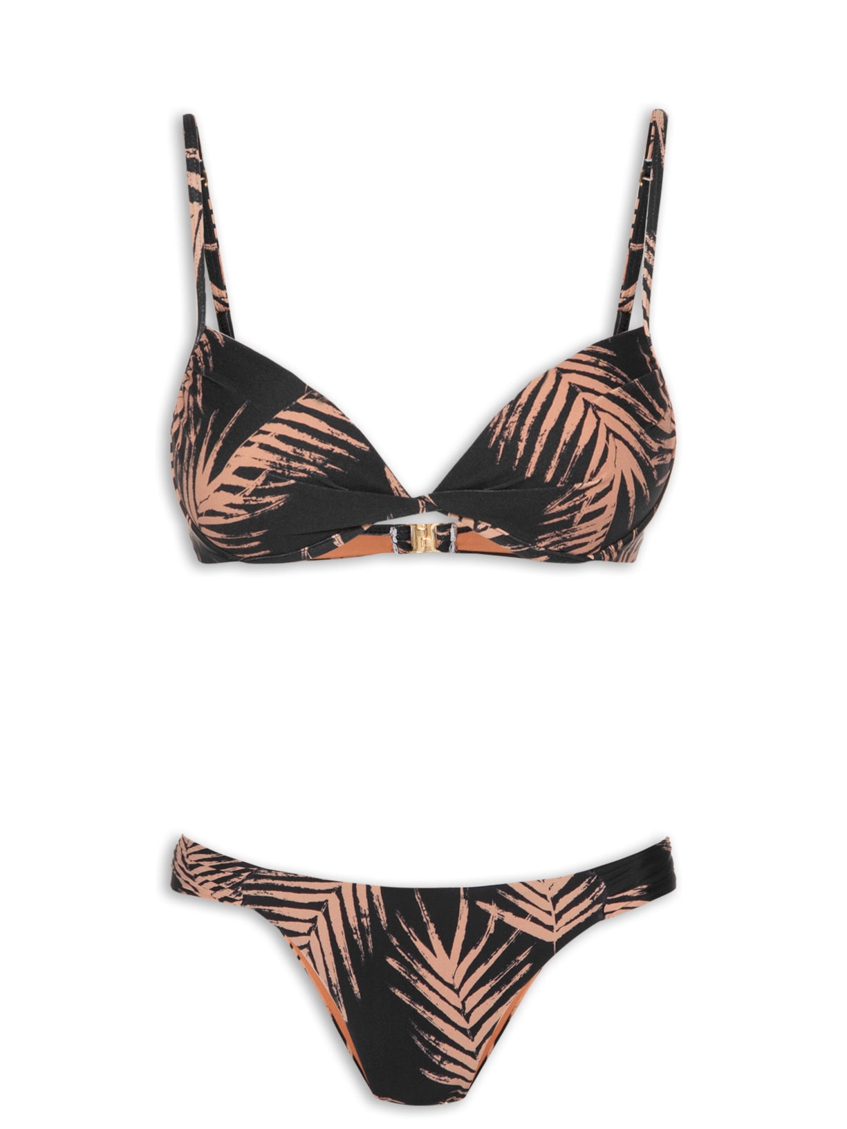 Biquíni Conjunto Top Meia Taça e Calcinha - Preto