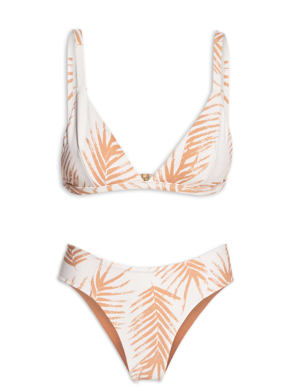 Biquíni Conjunto Top Triângulo Estampado - Off White