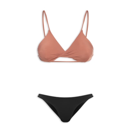 Biquíni Conjunto Triangulo Com Detalhe Torcido - Rosa 