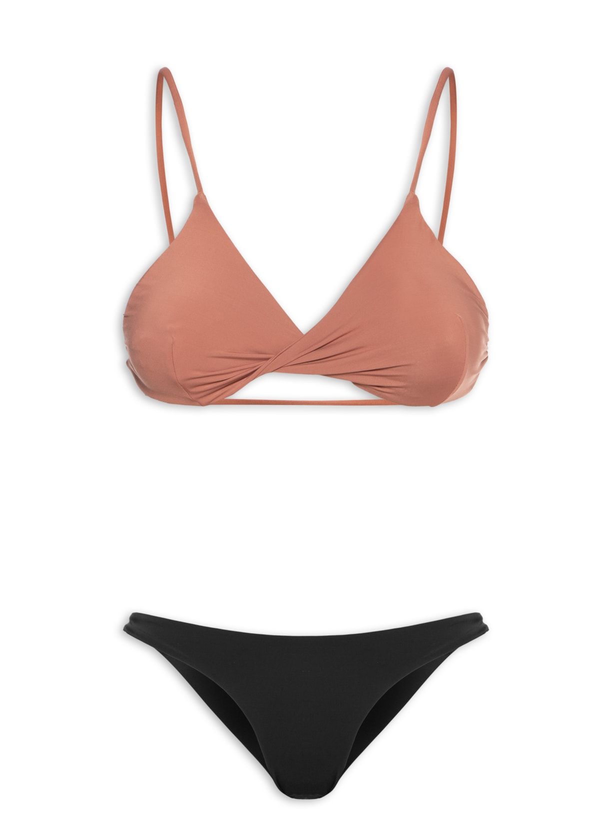 Biquíni Conjunto Triangulo Com Detalhe Torcido - Rosa