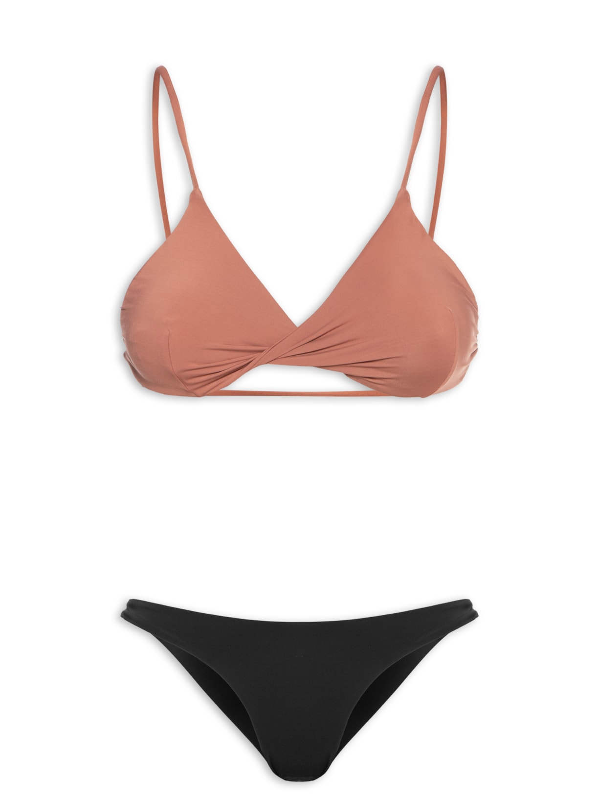 Biquíni Conjunto Triangulo Com Detalhe Torcido - Rosa