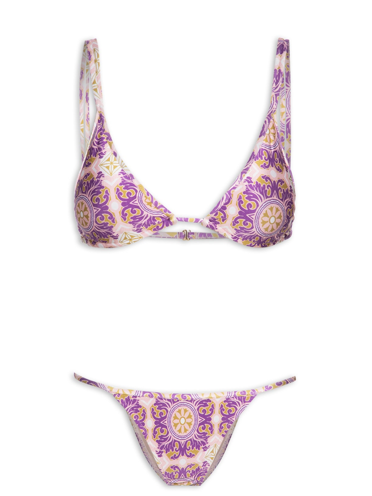 Biquíni Cortininha Alça Dupla Exotico - Rosa