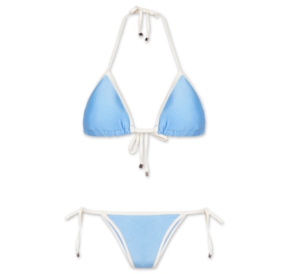 Biquíni Cortininha Bicolor - Azul
