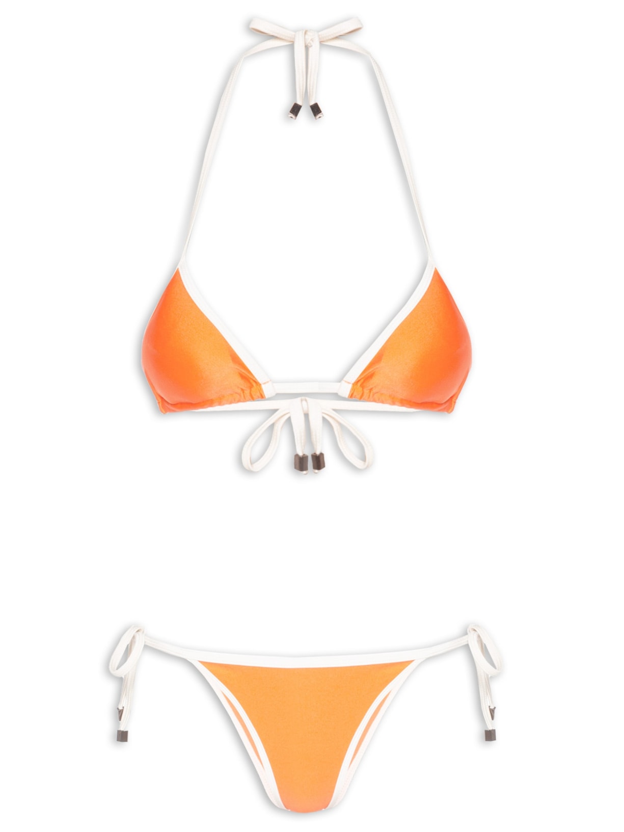 Biquini Cortininha Bicolor - Laranja