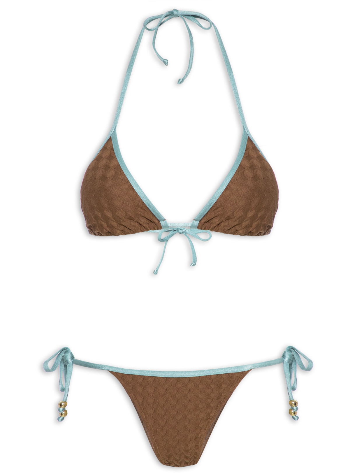 Biquíni Cortininha Bicolor - Marrom