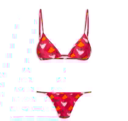Biquíni Cortininha Colorido - Rosa