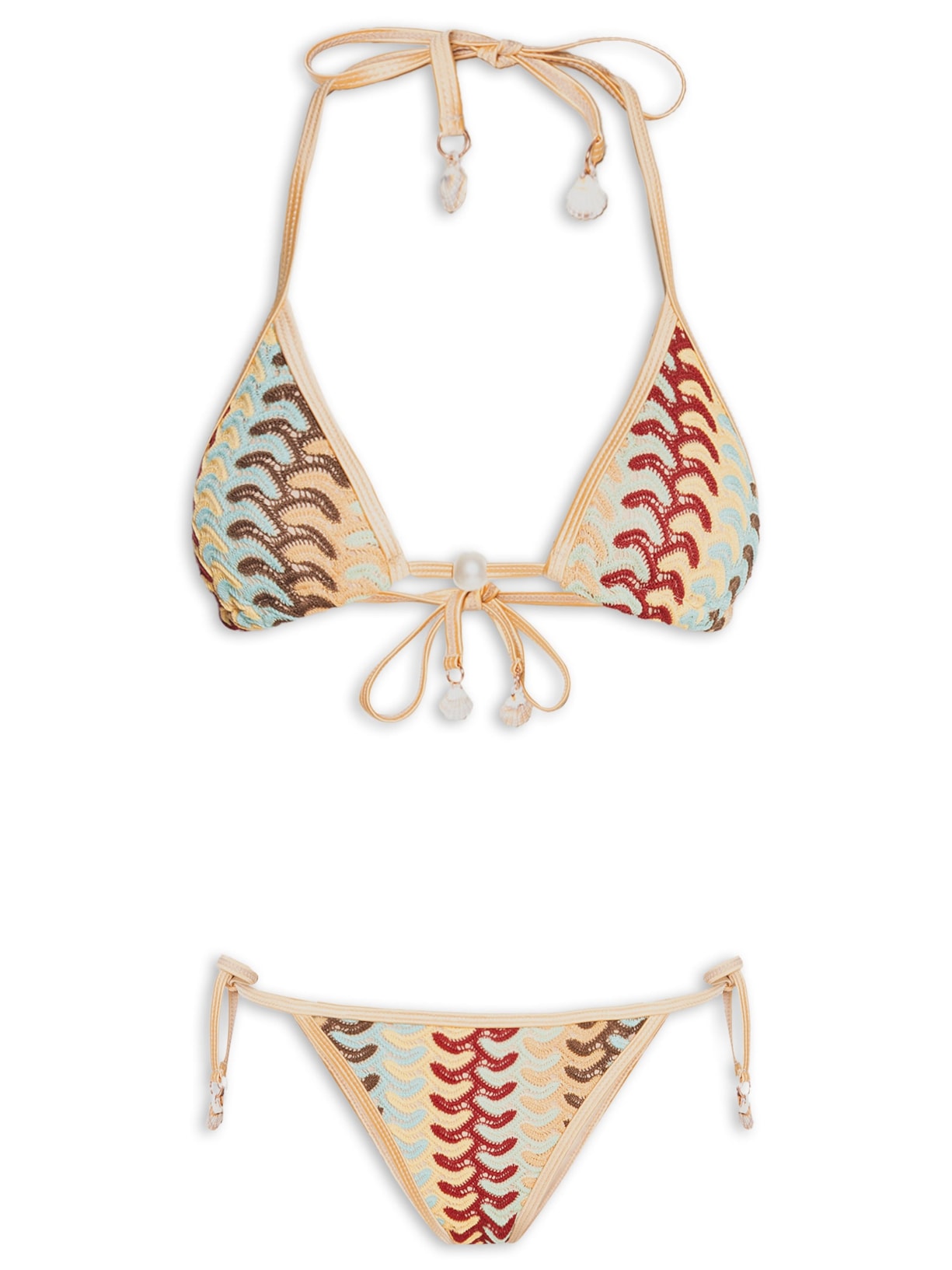 Biquíni Cortininha Colorido – Bege – Mktbeach Mktbeach