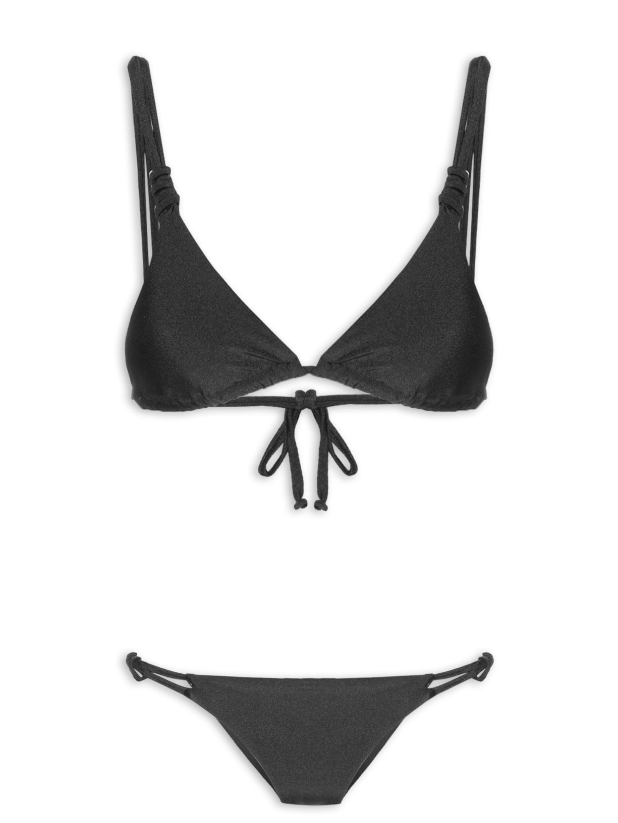 Biquíni Cortininha Com Alça Dupla Preto Mktbeach