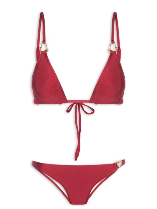 Biquíni Cortininha Com Calcinha Fiza - Vermelho
