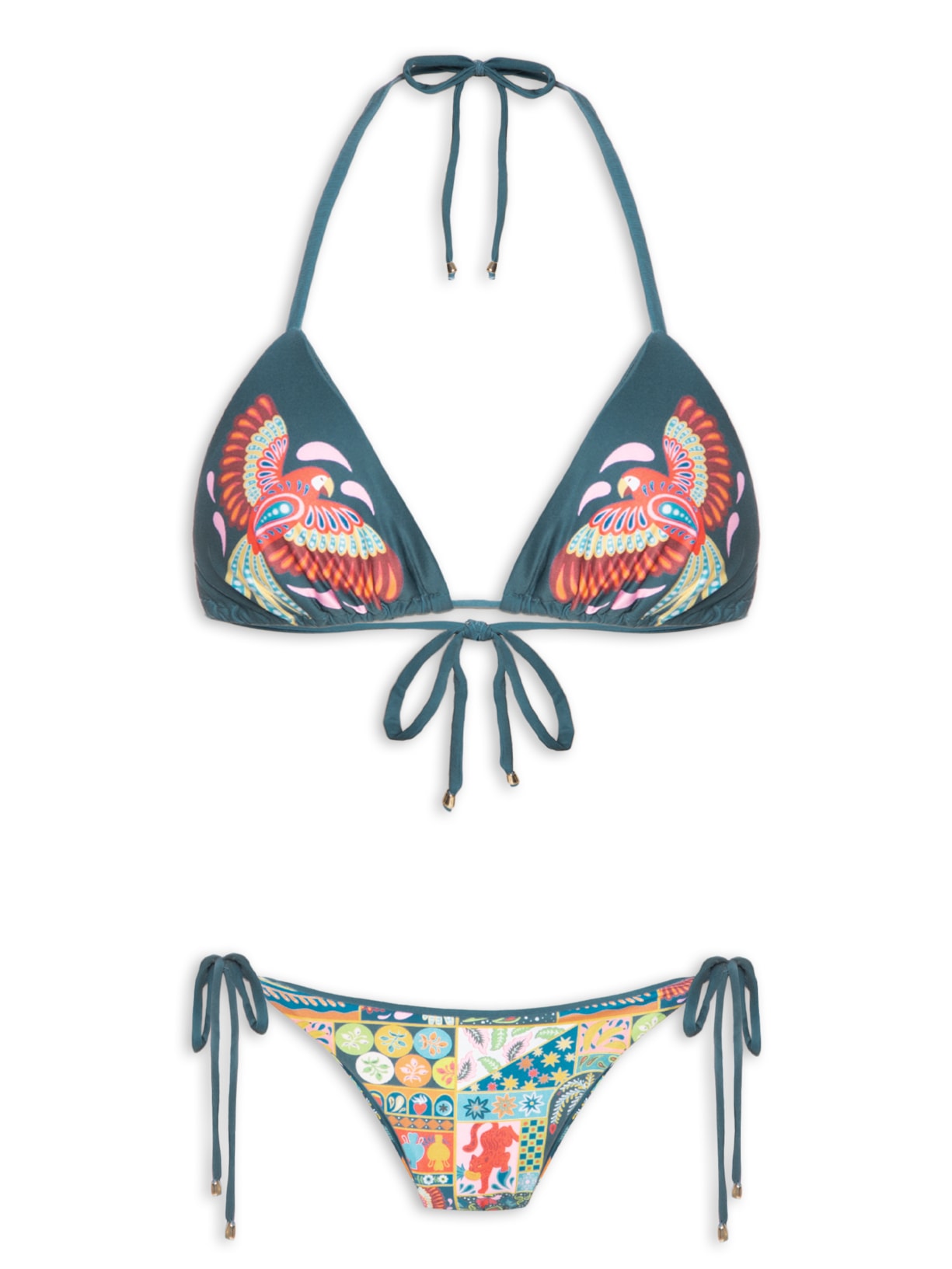 Biquíni Cortininha Estampado Azul Mktbeach