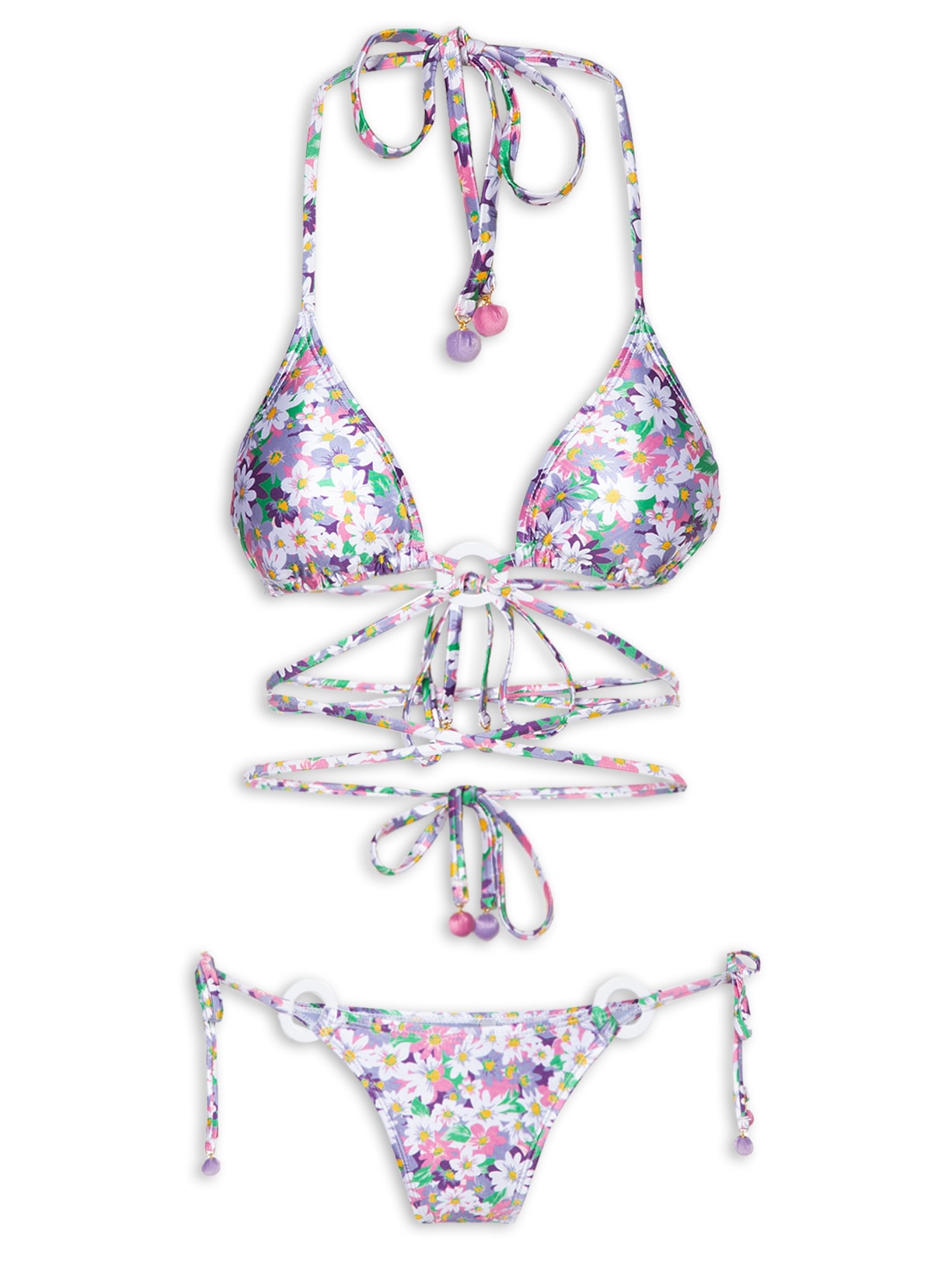 Biquíni Cortininha Estampado - Lilás