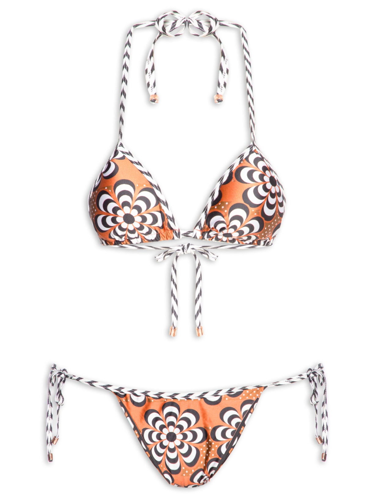 Biquíni Cortininha Estampado Marrom Mktbeach