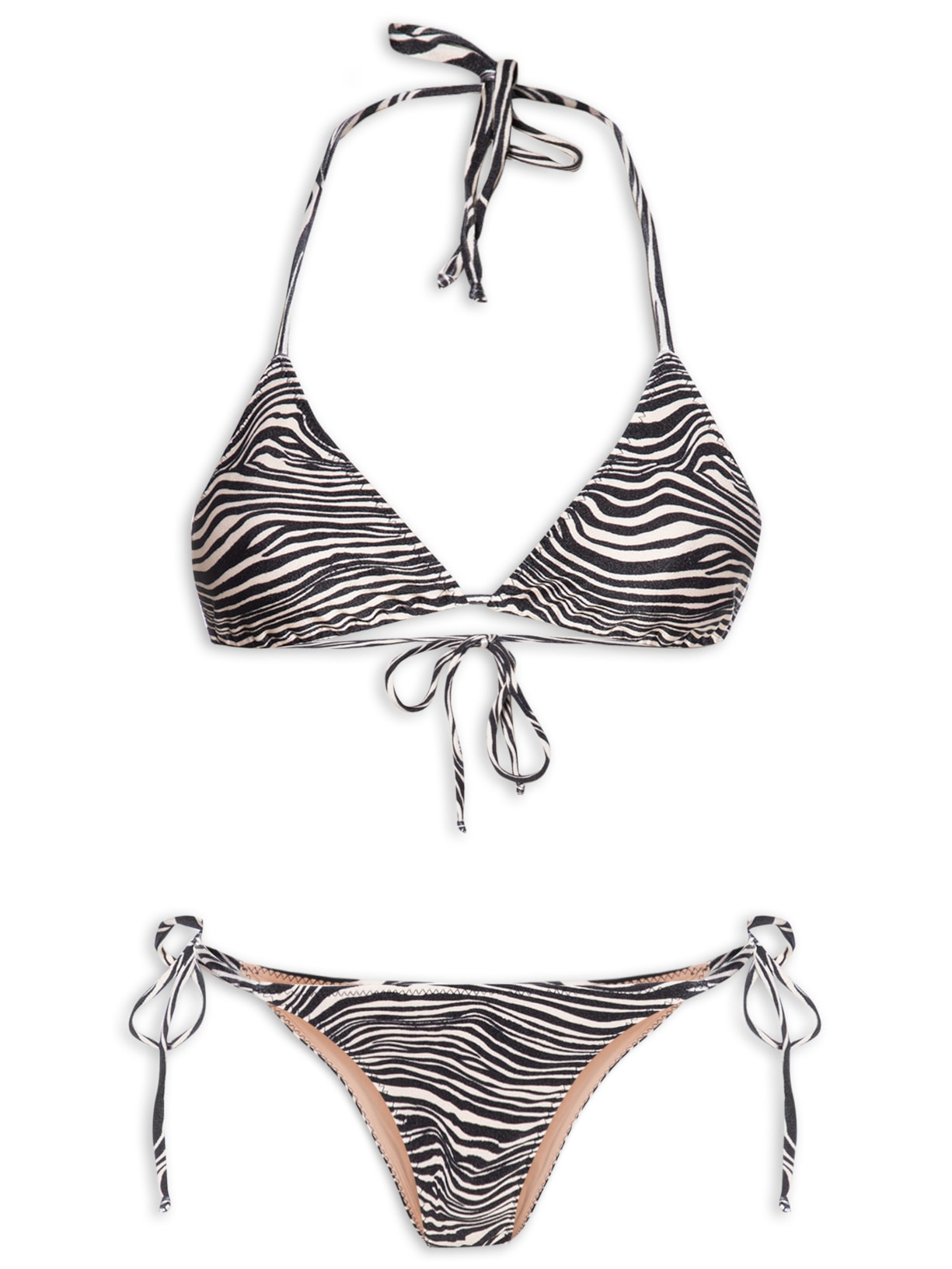 Biquíni Cortininha Estampado - Preto