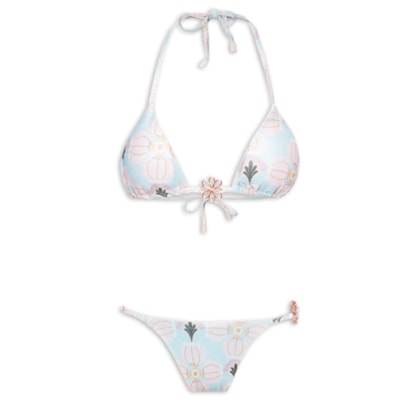 Biquíni Cortininha Floral - Azul