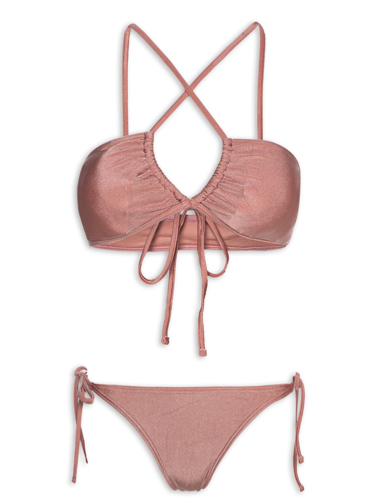 Biquíni Cortininha Invertida - Rosa