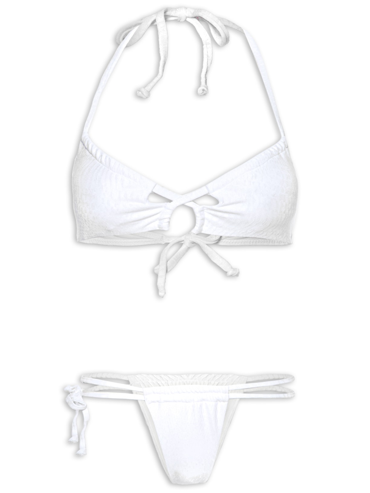 Biquíni Cortininha Liso - Branco