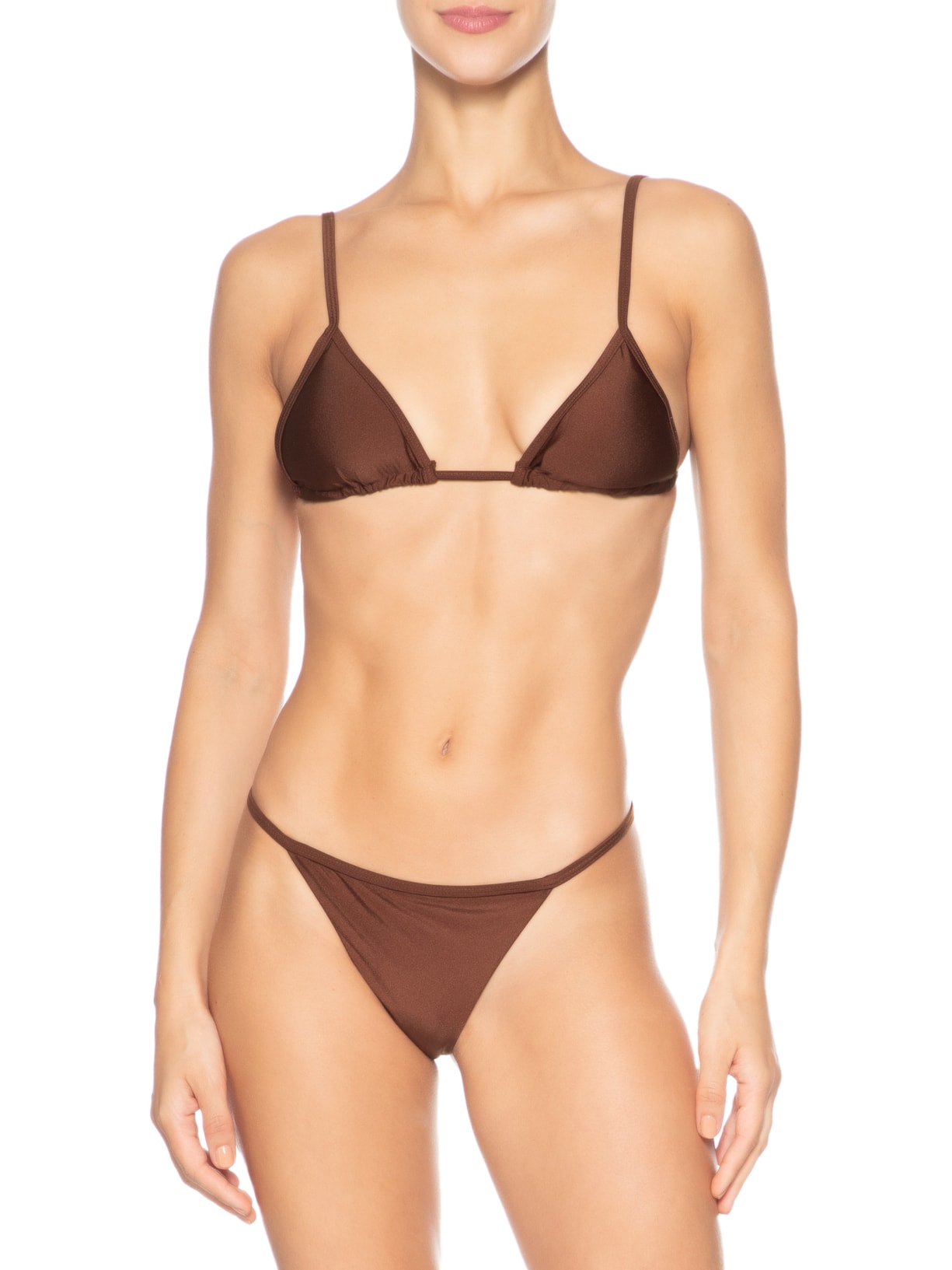 Biquíni Cortininha Liso Marrom Mktbeach