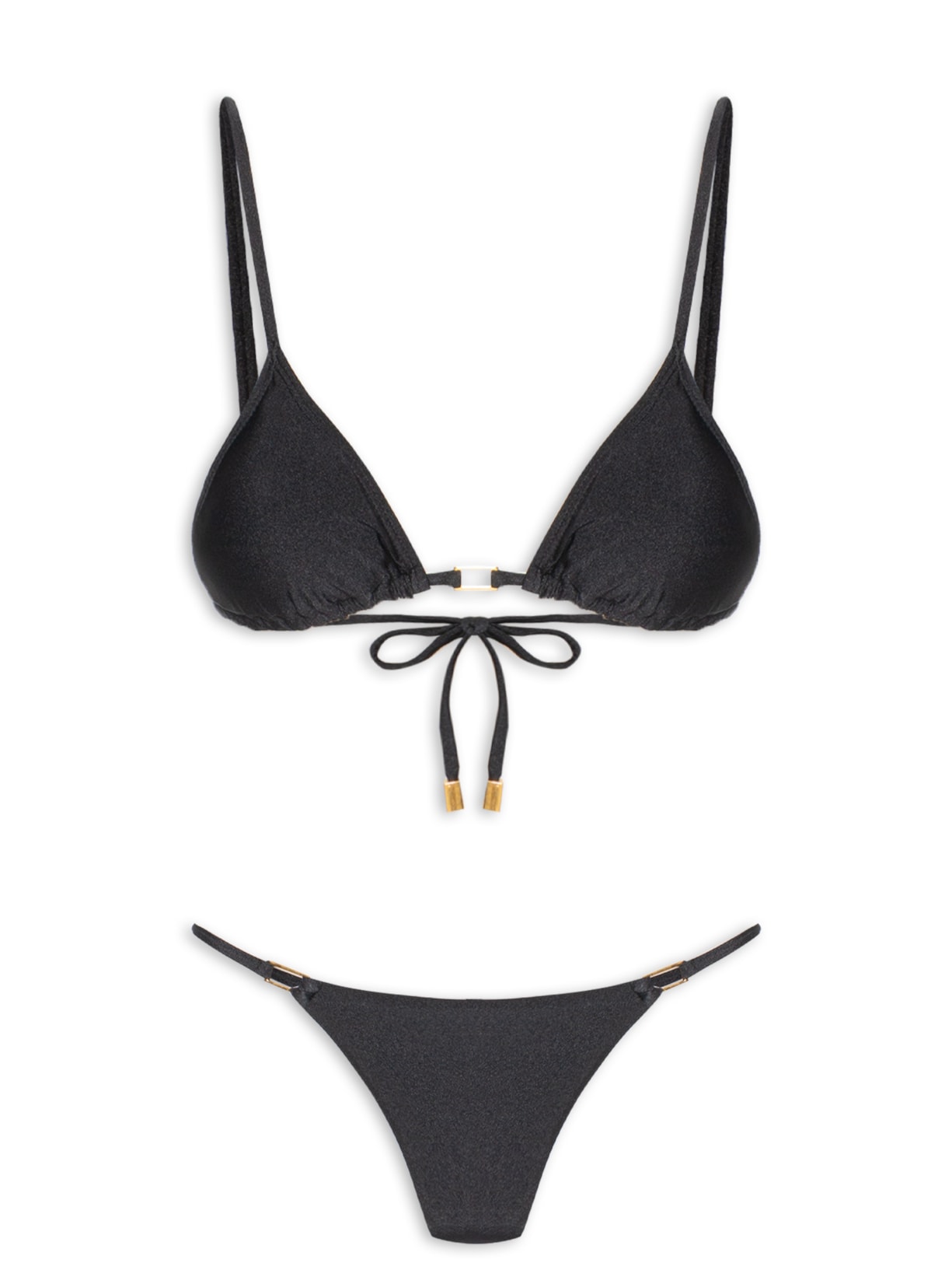 Biquíni Cortininha Liso Preto Mktbeach