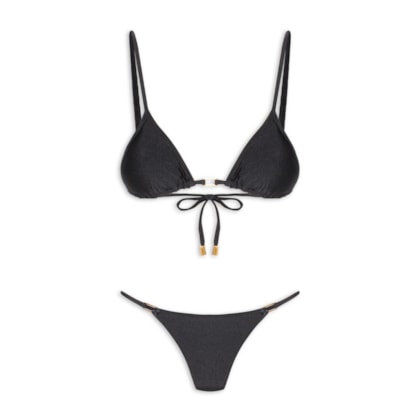 Biquíni Cortininha Liso - Preto