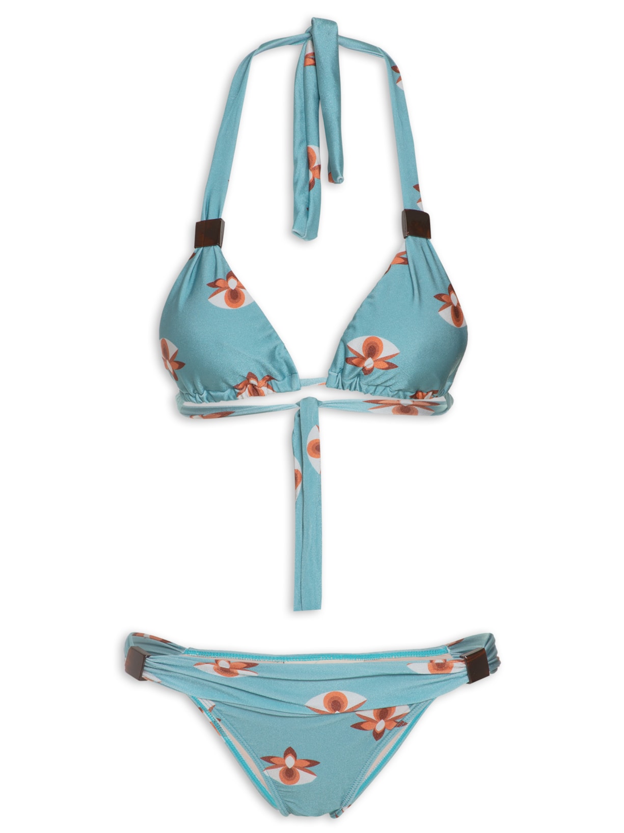 Biquíni Cortininha Longa Orquídea Vintage - Azul