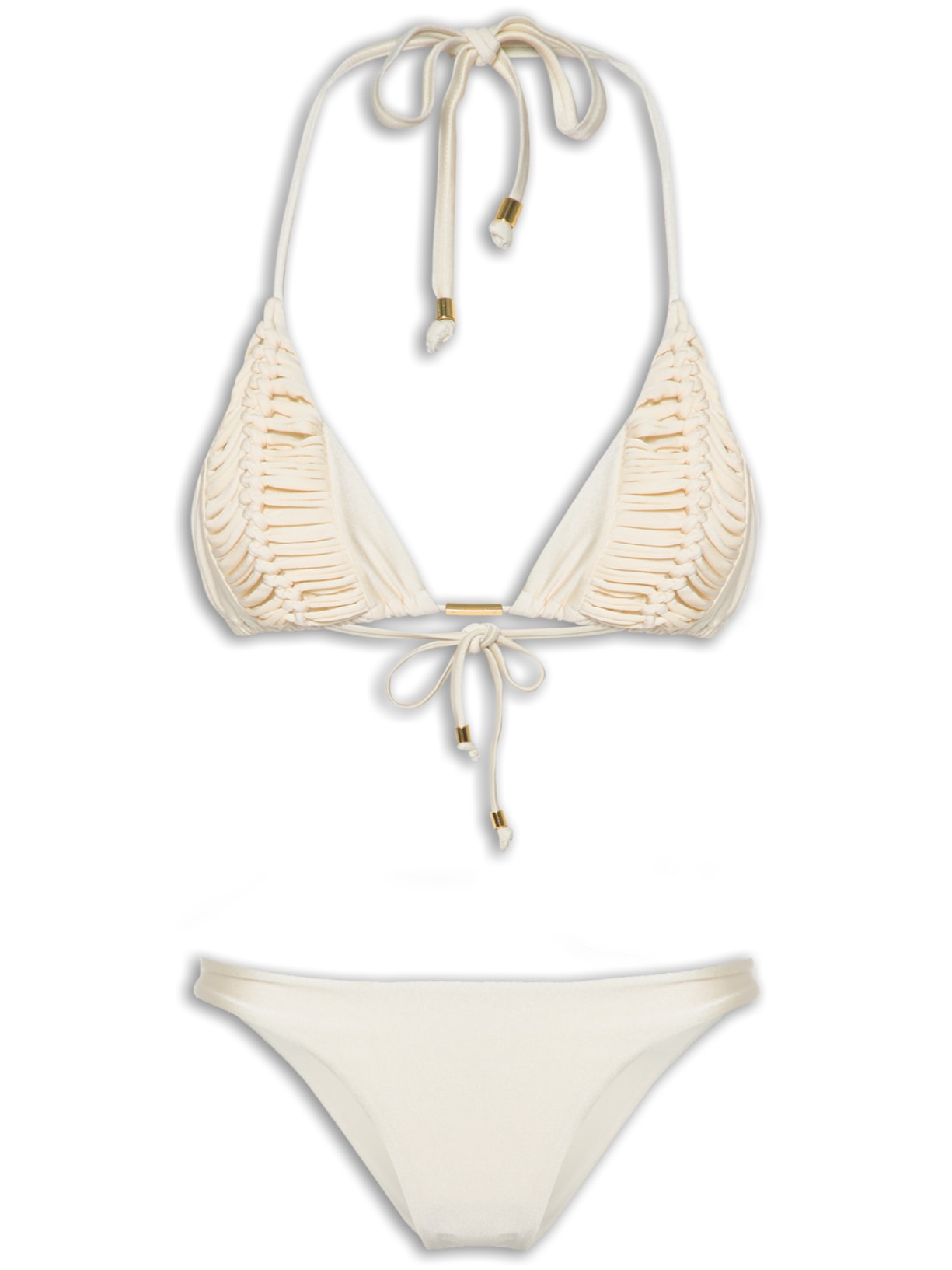 Biquini Cortininha Macramê - Off White