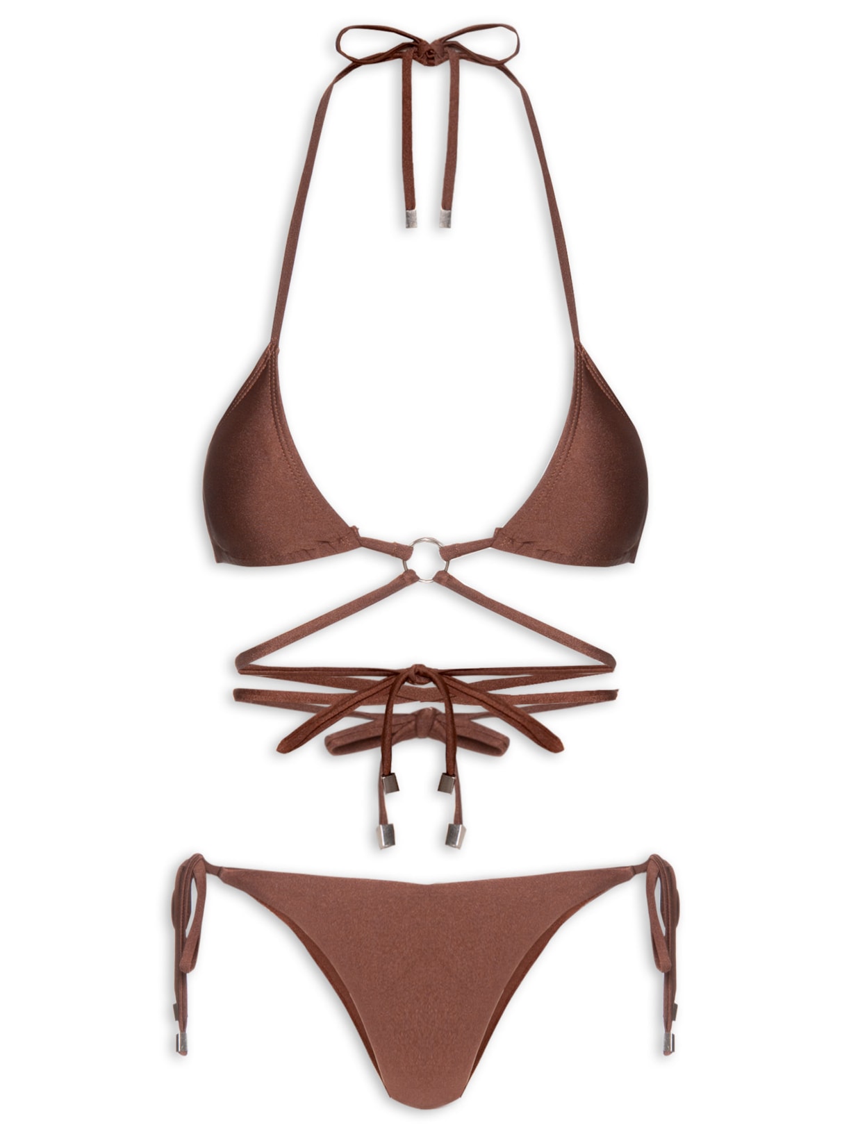 Biquini Cortininha - Marrom