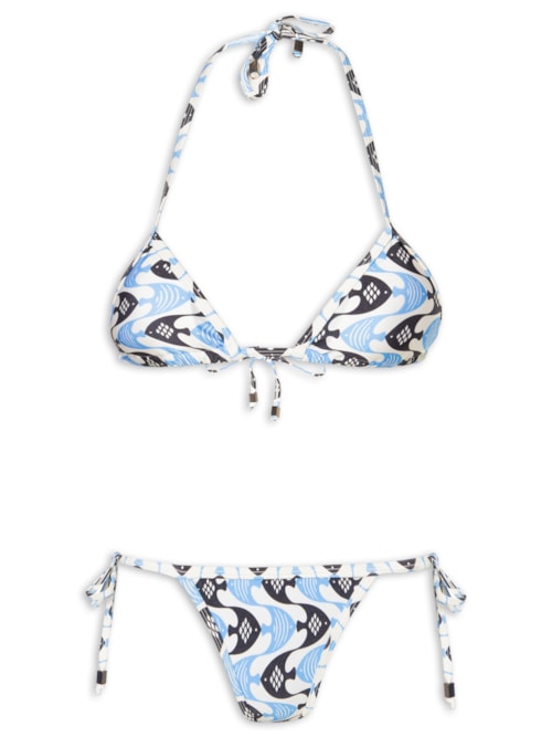 Biquíni Cortininha Peixes - Azul