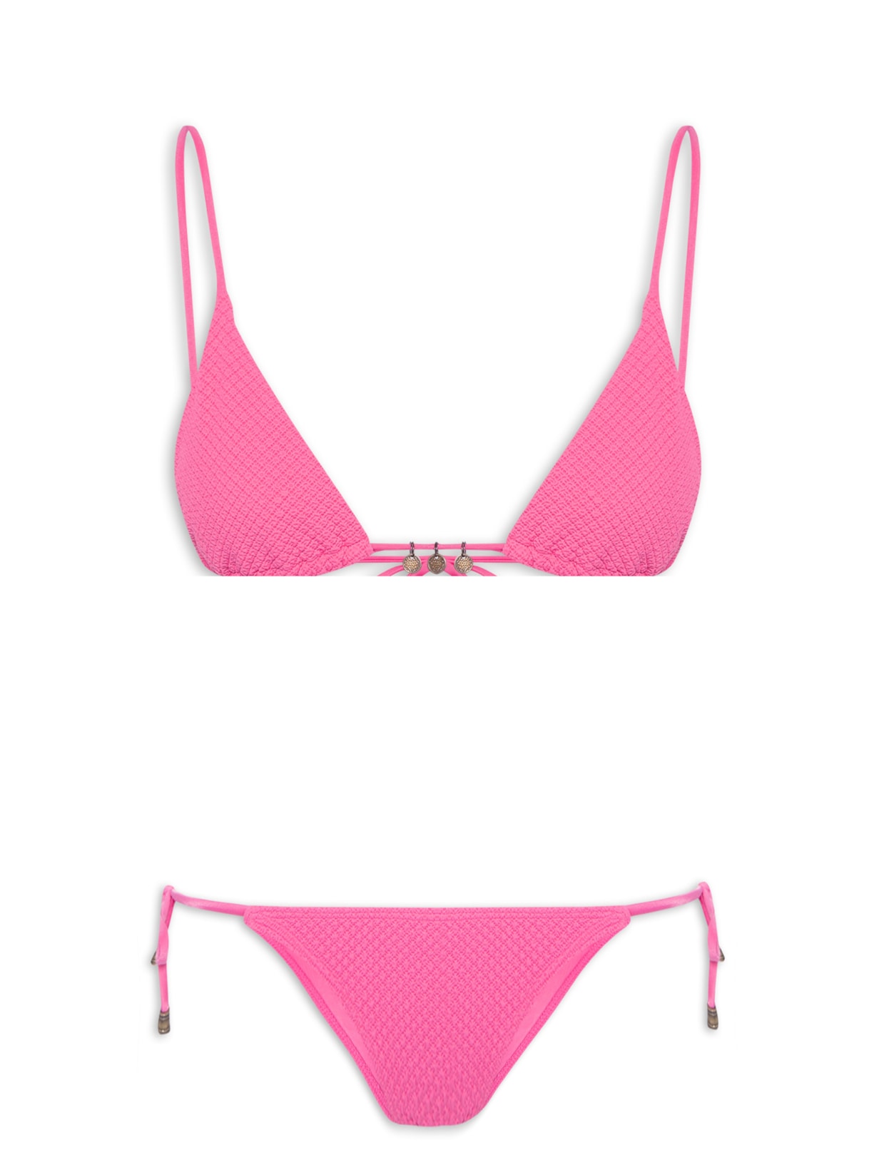 Biquíni Cortininha Tanga Amarradinho Liso - Rosa