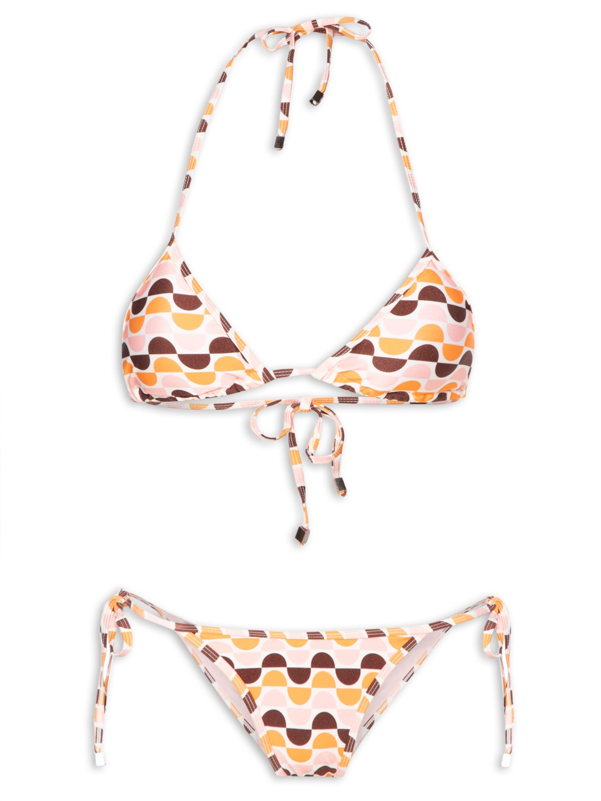 Biquíni Cortininha Tricolor - Rosa