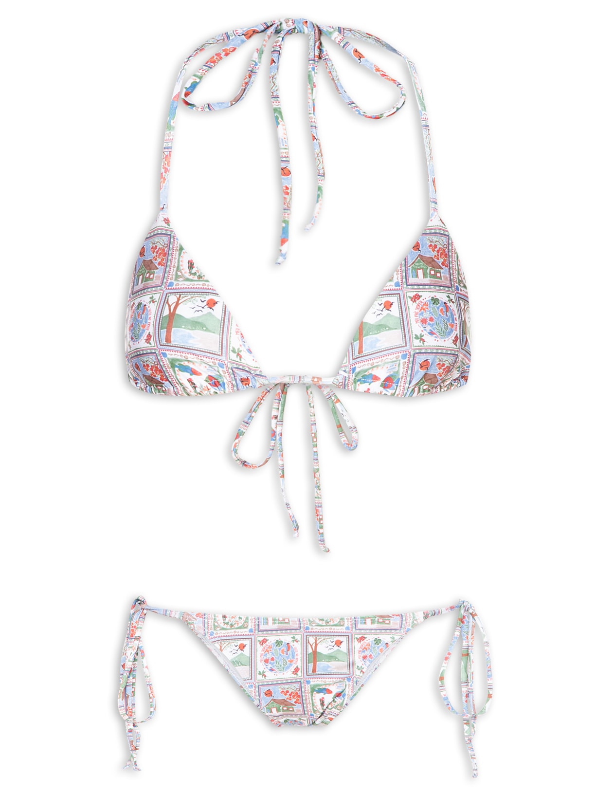 Biquíni Cortininha Tropical  Off White Mktbeach