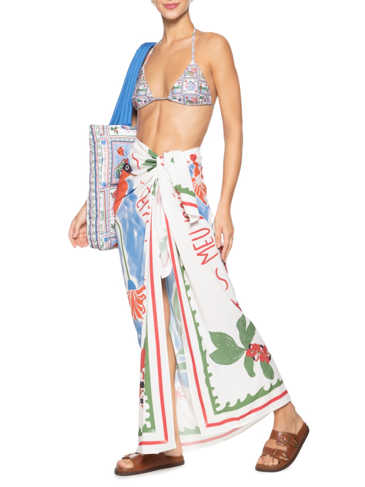 Biquíni Cortininha Tropical  Off White Mktbeach