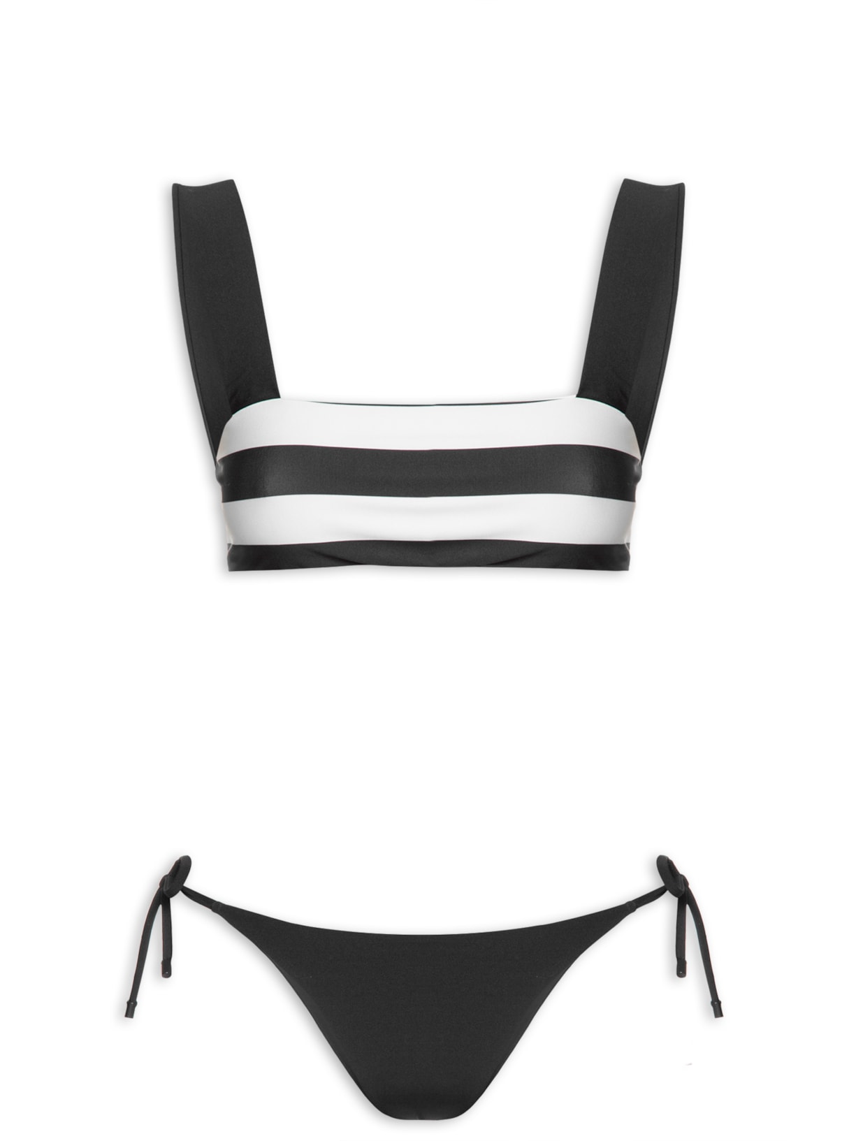 Biquíni Decote Reto Tagete Stripes - Preto