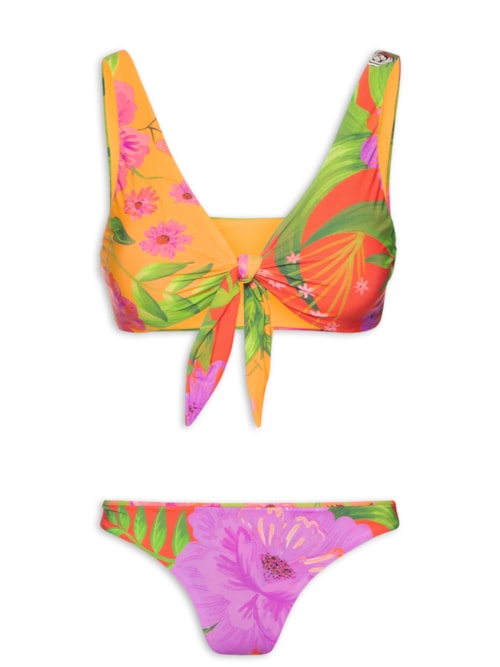 BiquÃni Double Floral Bem Me Quer - Laranja