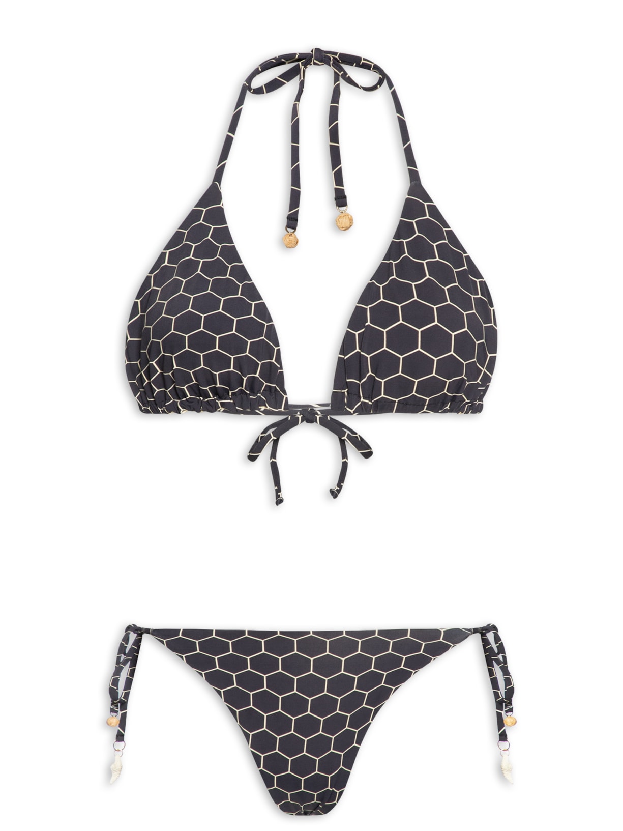 Biquíni Dupla Face Estampa Mel - Preto