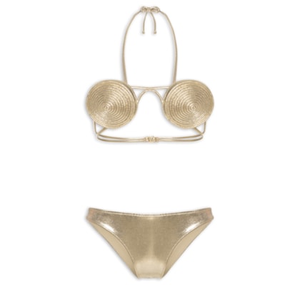 Biquíni Espiral De Amarrar Metal - Dourado
