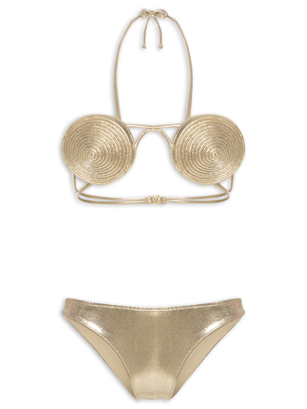 Biquíni Espiral De Amarrar Metal - Dourado