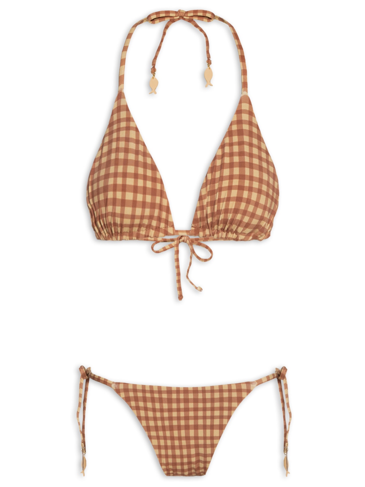 Biquíni Estampa Vichy - Marrom