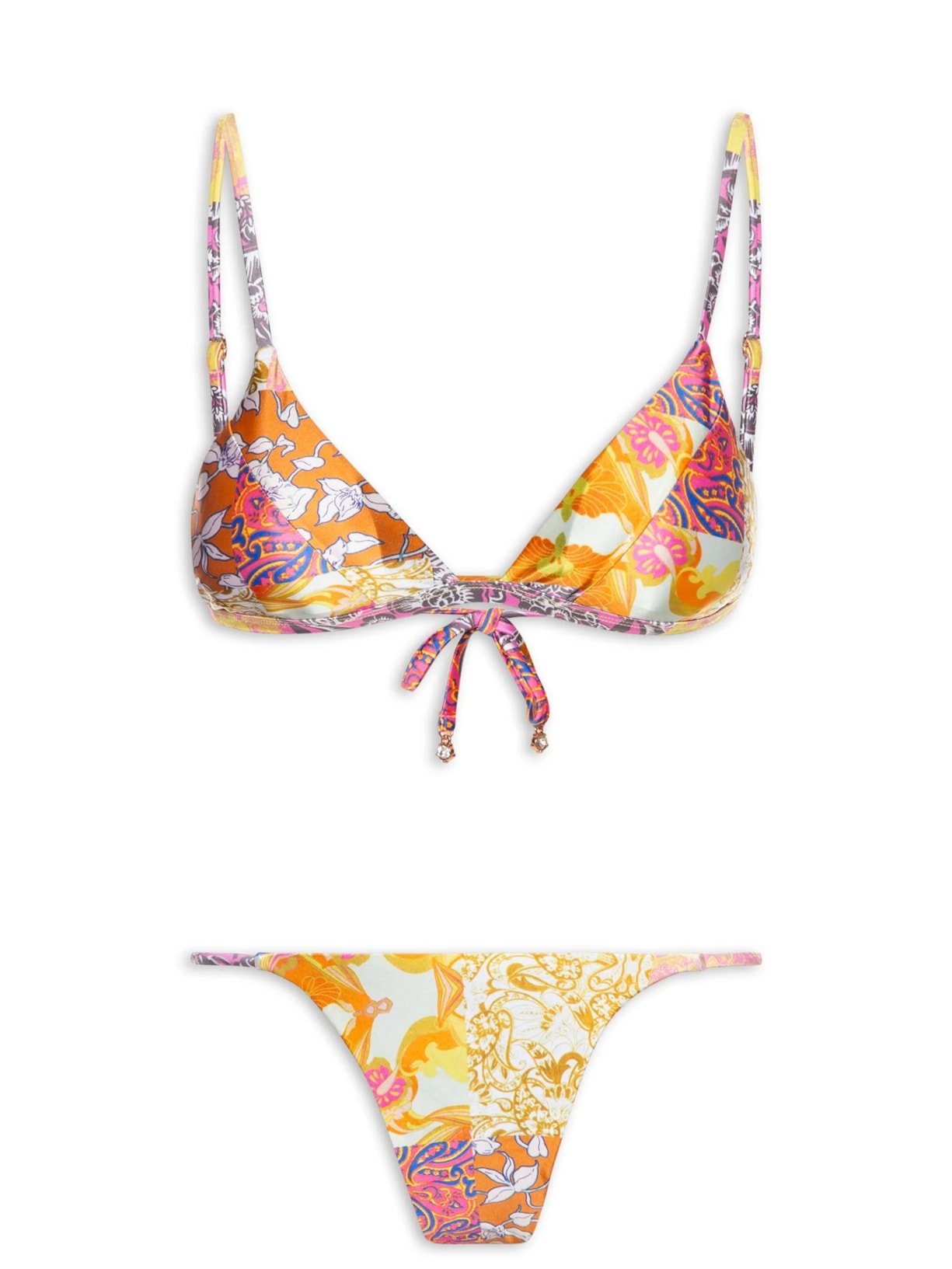 Biquíni Estampado Triângulo  Laranja  Mktbeach