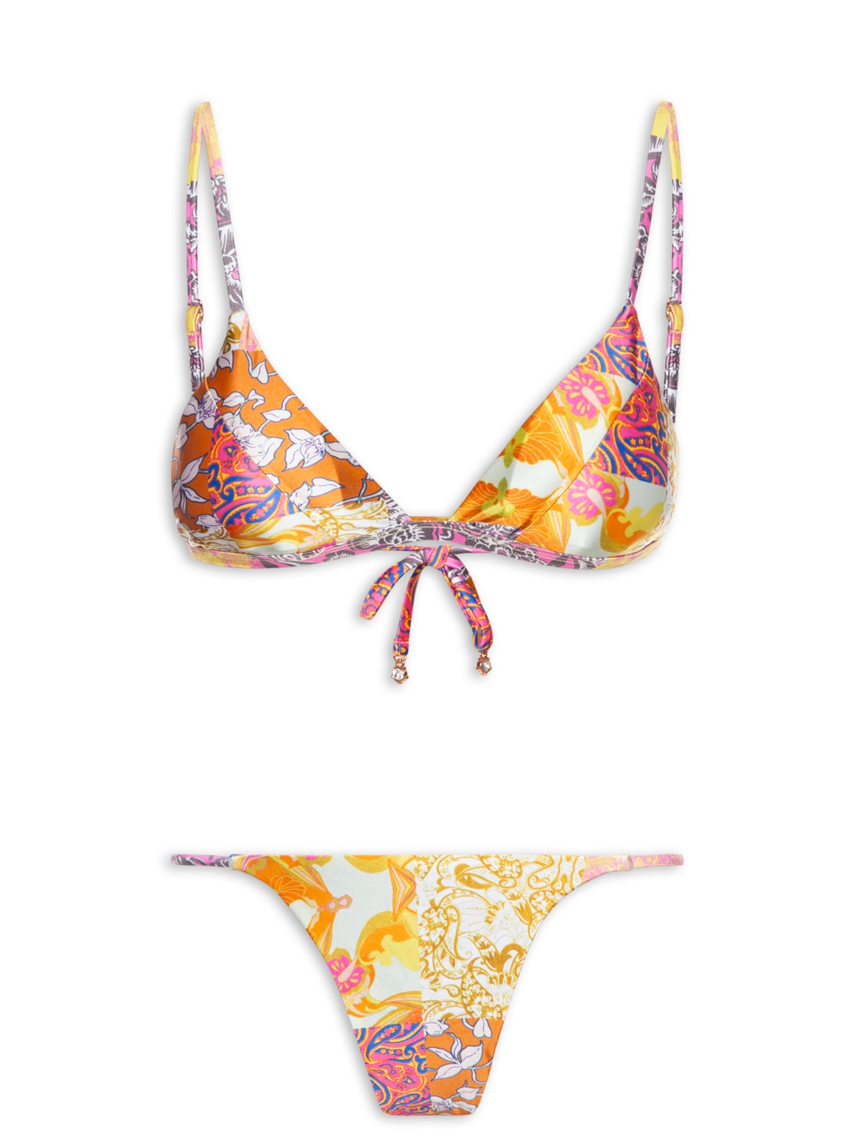Biquíni Estampado Triângulo - Laranja